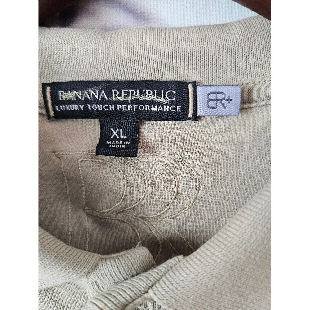 Banana Republic Men's Khaki Luxury Touch Performance‎ Polo Shirt XL